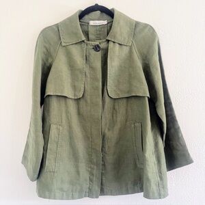 Cut Loose Linen Jacket – XS green